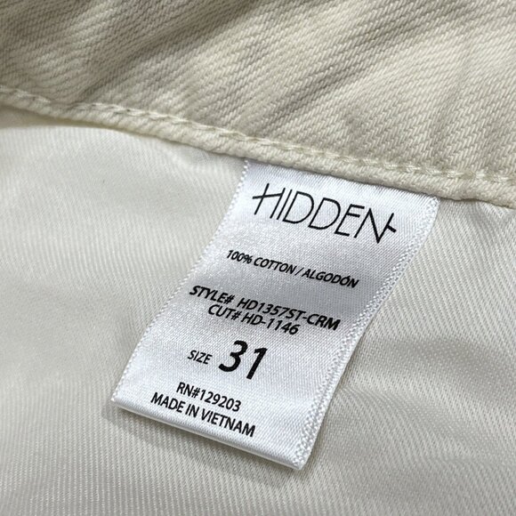 Hidden‎ Tracey Jeans Womens 31 Cream Tracey High Rise Straight Distressed Denim - Picture 10 of 11